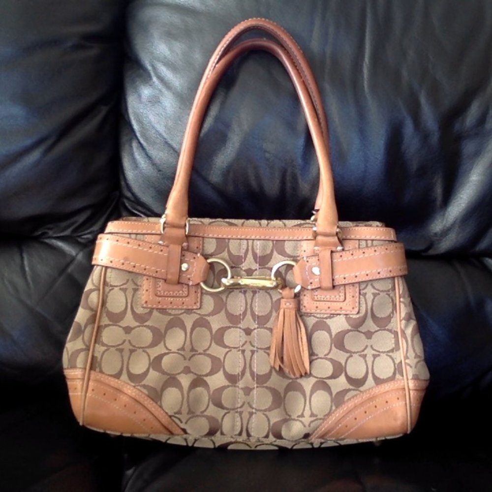 Coach signature jacquard handbag